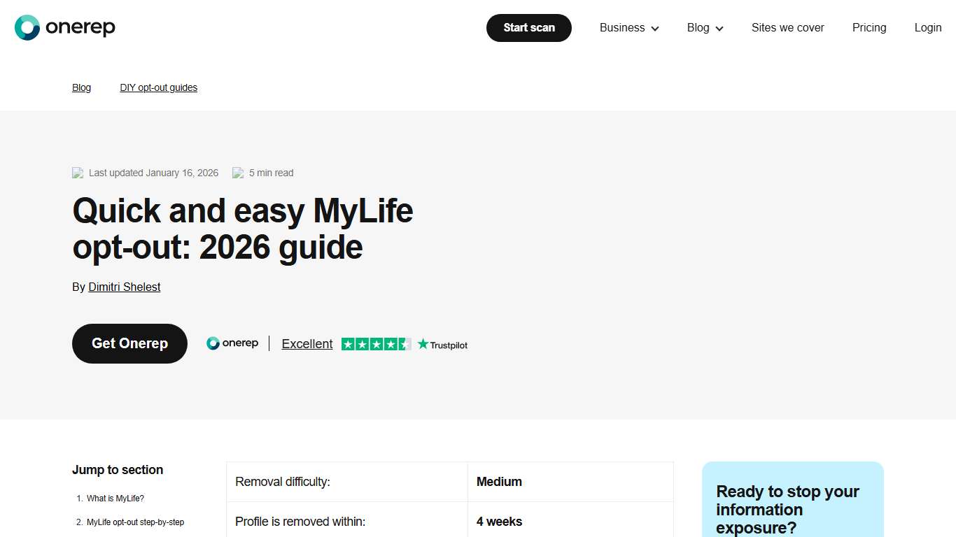Quick And Easy MyLife Opt-out: 2026 Guide
